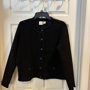 NWT Joie Women's Black snap Closure Cardigan Sweater Sz M